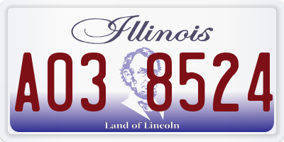 IL license plate A038524