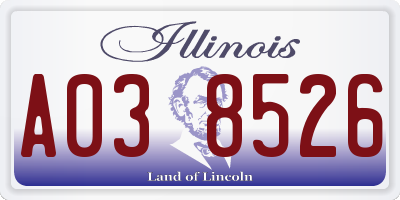 IL license plate A038526