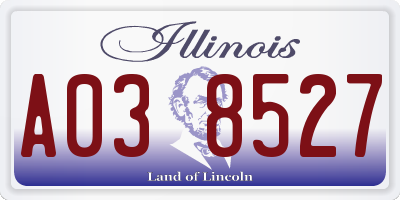 IL license plate A038527