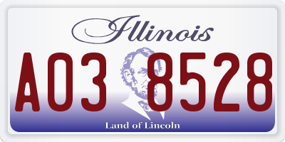IL license plate A038528
