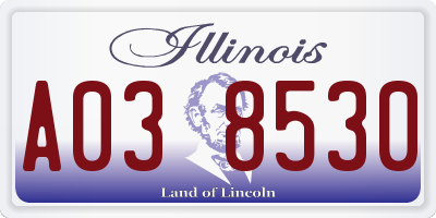 IL license plate A038530