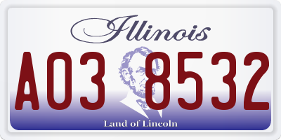 IL license plate A038532