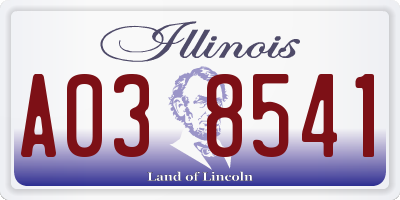 IL license plate A038541
