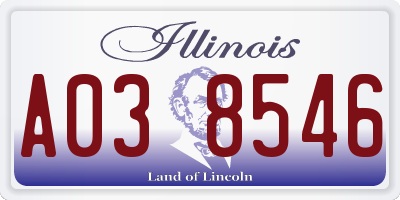 IL license plate A038546