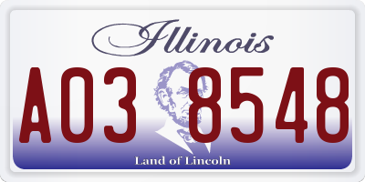 IL license plate A038548