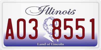 IL license plate A038551