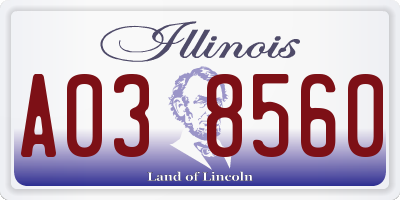 IL license plate A038560
