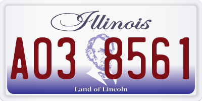 IL license plate A038561