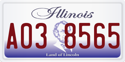 IL license plate A038565