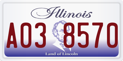 IL license plate A038570