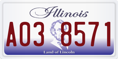 IL license plate A038571