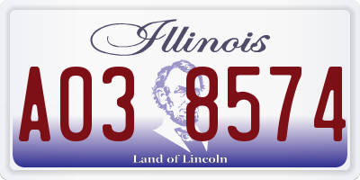 IL license plate A038574
