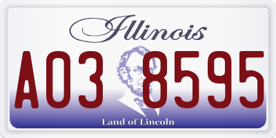IL license plate A038595