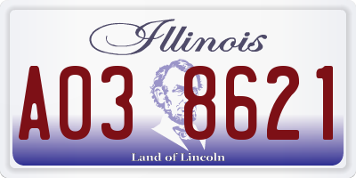 IL license plate A038621