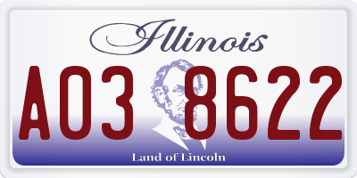 IL license plate A038622