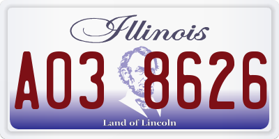 IL license plate A038626