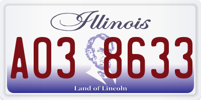 IL license plate A038633