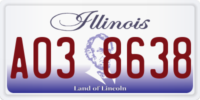 IL license plate A038638