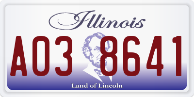 IL license plate A038641