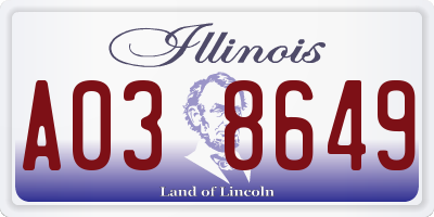 IL license plate A038649