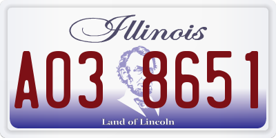 IL license plate A038651
