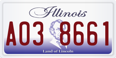 IL license plate A038661