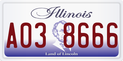 IL license plate A038666
