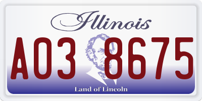 IL license plate A038675