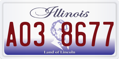 IL license plate A038677