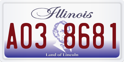 IL license plate A038681