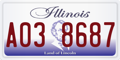 IL license plate A038687