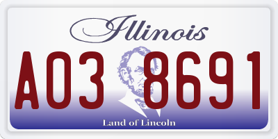 IL license plate A038691