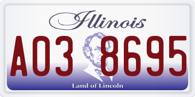 IL license plate A038695