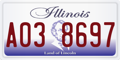 IL license plate A038697