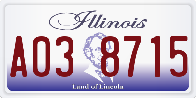 IL license plate A038715
