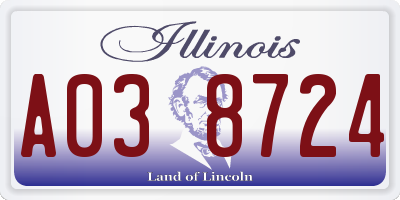 IL license plate A038724