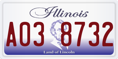 IL license plate A038732