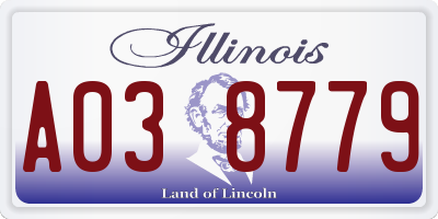 IL license plate A038779