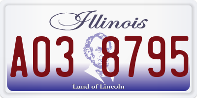IL license plate A038795