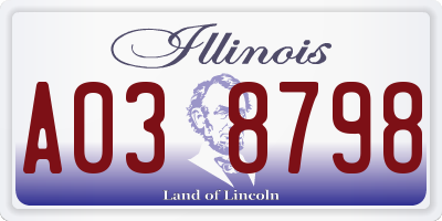 IL license plate A038798