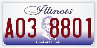 IL license plate A038801