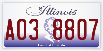 IL license plate A038807