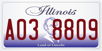 IL license plate A038809