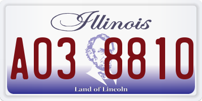 IL license plate A038810