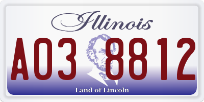 IL license plate A038812