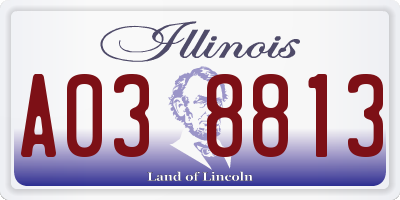 IL license plate A038813