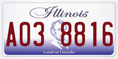 IL license plate A038816