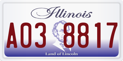 IL license plate A038817