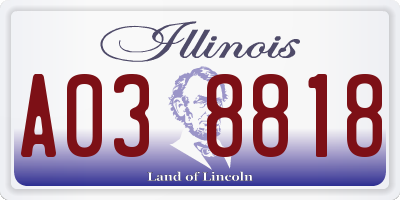 IL license plate A038818