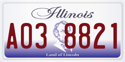 IL license plate A038821